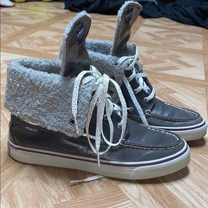 SPERRYS sailor blue fuzzy foldable tongue Woman 7m